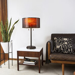 Layers 25" Natural Mica Table Lamp // Dual Pull Chain Switch // Charcoal Gray + Gunmetal