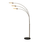 Newport 84" 3-Light Arc Lamp // Dimmer Switch // Satin Nickel