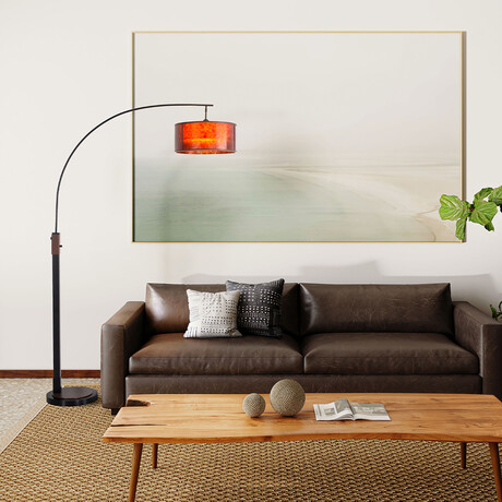 Layers 85" Natural Mica 1-Light Arc Lamp // Dimmer Switch // Charcoal Gray + Gunmetal