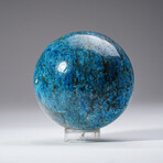 Genuine Polished Blue Apatite Sphere with Acrylic Display Stand