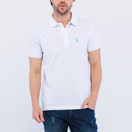 Thomas Short Sleeve Polo Shirt // White + Blue (2XL)