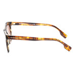 Women's Yvette BE4367-398113 Sunglasses // Top Check-Striped Brown + Brown Gradient