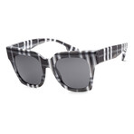 Women's Kitty BE4364-399487 Sunglasses // Check White-Black + Dark Gray