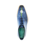 Abstract Psychedelic Derby Shoe // Blue + Multi (Euro: 40)