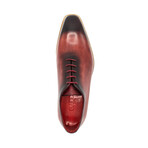 Charcoal Accent Derby Shoe // Dark Brown + Claret Red (Euro: 44)