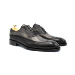 Color Block Classic Derby Shoe // Black + Silver (Euro: 42)