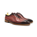 Charcoal Accent Derby Shoe // Dark Brown + Claret Red (Euro: 45)