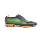 Perforated Derby Shoe // Navy + Green (Euro: 42)