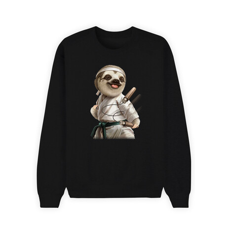 Karate Sloth Sweatshirt // Black (X-Small)