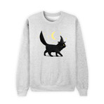 Halloween Cat Sweatshirt // Gray (Small)