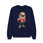 Sloth Boxing Sweatshirt // Navy (X-Small)