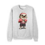 Sloth Boxing Sweatshirt // Gray (X-Small)