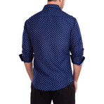 Spotted Long Sleeve Button Up // Navy (M)