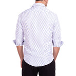 Spotted Long Sleeve Button Up // White (L)