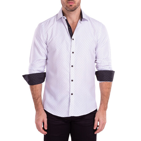 Swipe Right Long Sleeve Button Up Shirt // White (XS)