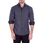 The Professor Long Sleeve Button Up Shirt // Black (S)