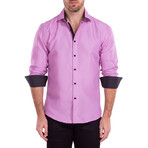 I Only Fly Private Long Sleeve Button Up Shirt // Pink (M)