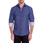I Only Fly Private Long Sleeve Button Up Shirt // Navy (L)