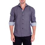 Wavy Baby Long Sleeve Button Up Shirt // Black (XL)