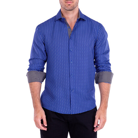 Costa Nova Long Sleeve Button Up Shirt // Royal (XS)