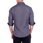 Wavy Baby Long Sleeve Button Up Shirt // Black (L)