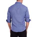 Carats Long Sleeve Button Up // Navy (XL)