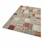 Patchwork Hand Woven Kilim Rug // Red // 5.5' x 7.8'