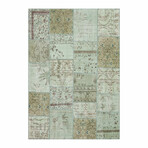 Patchwork Hand Woven Rug // Green // 4' x 6'