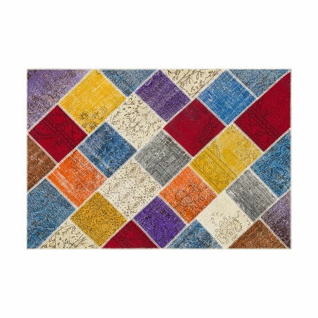 Patchwork Hand Woven Rug // Multicolor // 5.25' x 7.5'