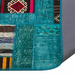 Patchwork Hand Woven Anatolian Kilim Rug // Blue // 5.25' x 7.5'