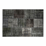 Patchwork Hand Woven Rug // Anthracite Gray // 4' x 6'