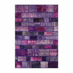 Patchwork Hand Woven Rug // Purple // 4' x 6'