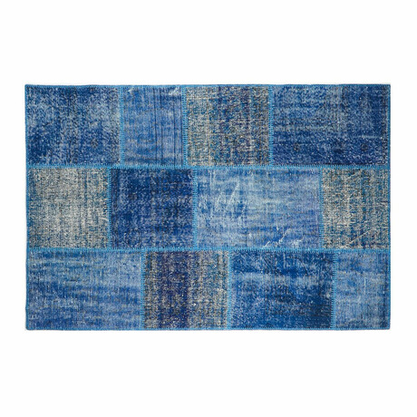 Patchwork Hand Woven Rug I // Blue // 4' x 6'