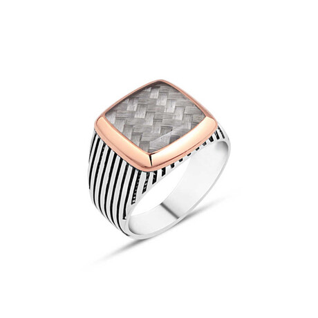 Sterling Silver + Carbon Top Enamel Ring (10)
