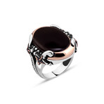 Sterling Silver + Onyx Stone Edges + Swords Ring (7)