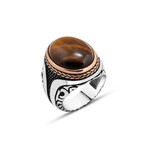 Sterling Silver + Tiger's Eye Stone Ring (11)
