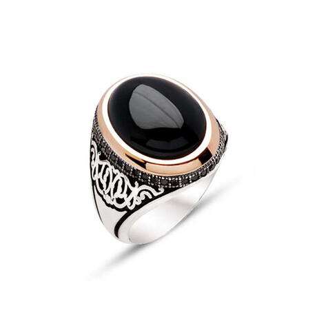 Sterling Silver + Black Hood Stone Ring (10)