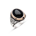Sterling Silver + Black Hood Stone Ring (9)