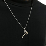 Sterling Silver Balta Axe Pendant + Beaded Chain Necklace // 21.65"