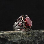 Red Stone Ring // Red + Silver (8)