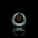 Mammoth Ivory Ring // Brown + Silver (9)