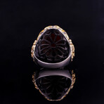 Raw Ruby Ring // Red + Gold (8.5)