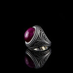 Ruby Filigree Ring // Red + Silver (7)