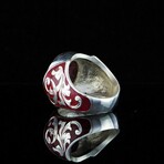 Real Ruby Ring with Red Enamel // Red + Silver (8)