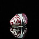 Real Ruby Ring with Red Enamel // Red + Silver (7)