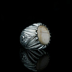 Mammoth Ivory Ring // Brown + Silver (5)