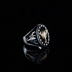 Black Scorpion Ring // Silver + Black + Bronze (9)