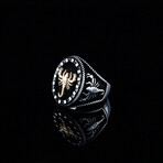 Black Scorpion Ring // Silver + Black + Bronze (7)