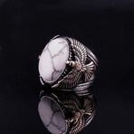 White Turquoise Eagle Ring // White + Silver (9)