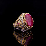 Raw Ruby Ring // Red + Gold (7)